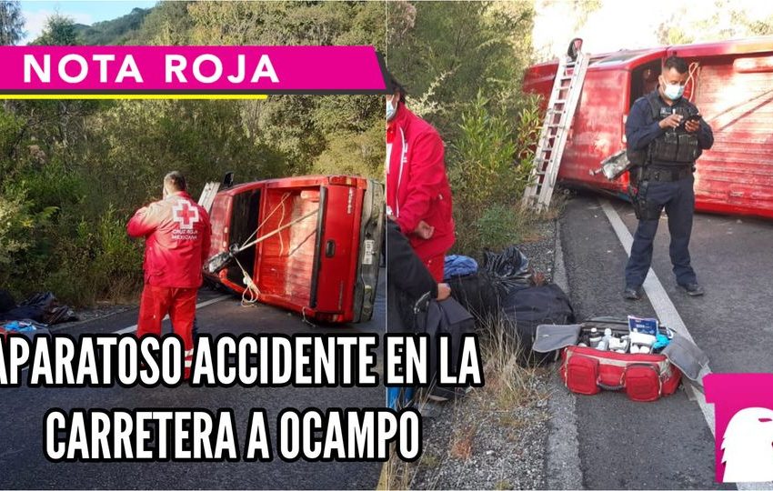  Aparatoso accidente en la carretera a Ocampo