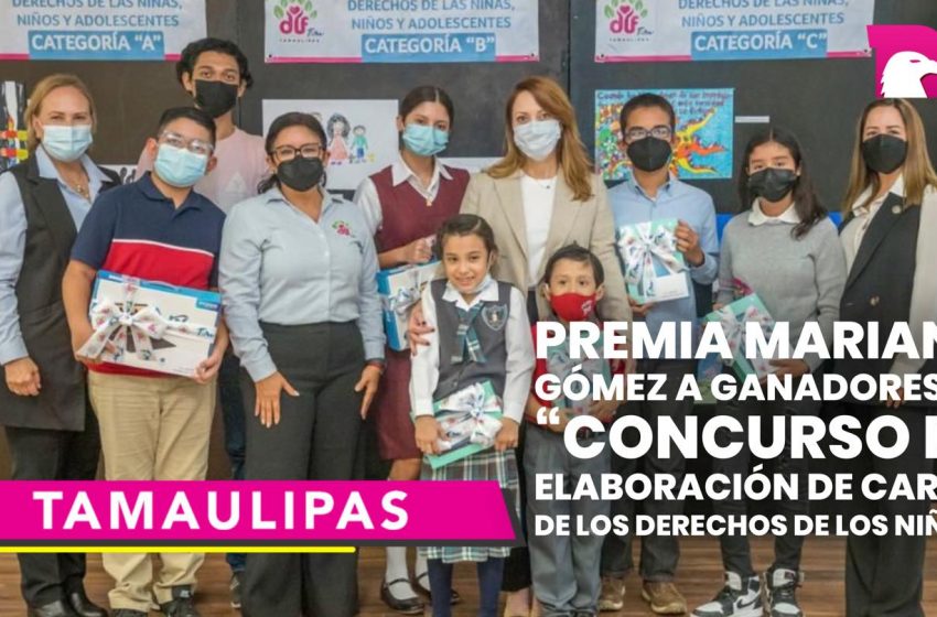  Premia Mariana Gómez a ganadores de “concurso de elaboración de cartel de los derechos de los niños”