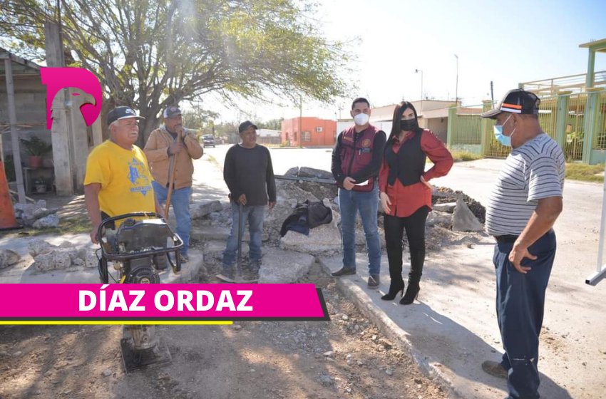  Con obras de concreto hidráulico, Nataly García le cumple a los ciudadanos