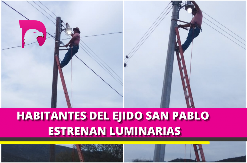  Alumbrado Público de Tula instala luminarias en el Ejido San Pablo