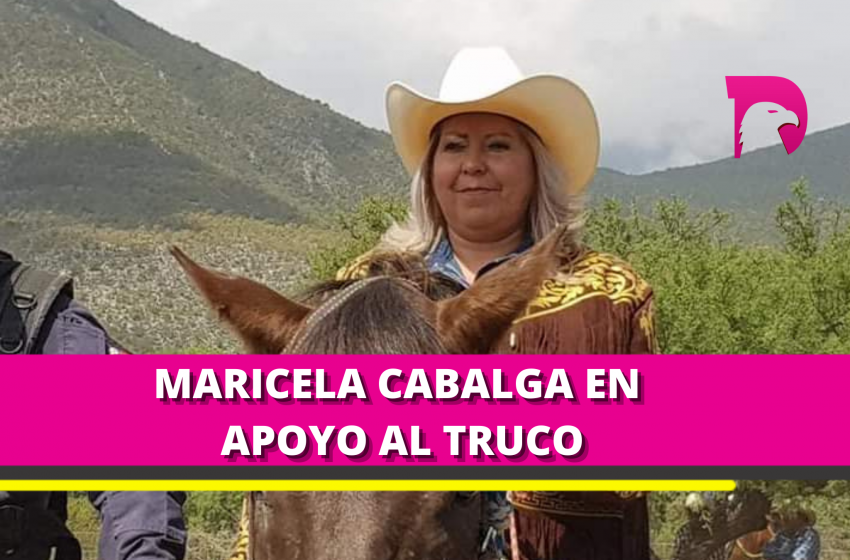  Ex alcaldesa de Bustamante acompañó en la cabalgata al precandidato
