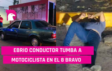  Ebrio conductor tumba a motociclista en el 8 Bravo.