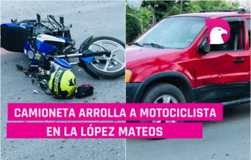  El motociclista fue trasladado al hospital por presentar heridas graves