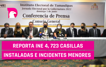  Reporta INE 4,723 casillas instaladas y sólo incidentes menores