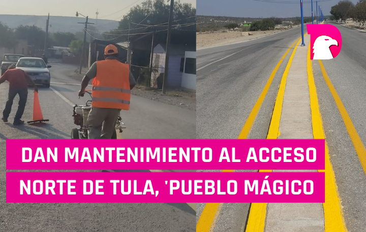  Dan mantenimiento al acceso norte de Tula, ‘Pueblo Mágico’