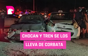  Chocan y tren se los lleva de corbata