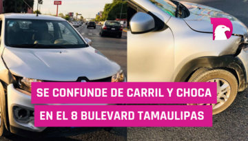  Se confunde de carril y choca en el 8 Boulevard Tamaulipas