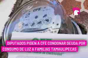  Diputados piden a CFE condonar deuda por consumo de luz a familias de Tamaulipas