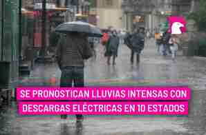  Se pronostican lluvias intensas con descargas eléctricas en 10 estados