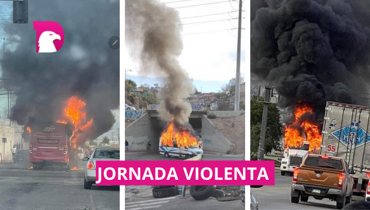  Vehículos incendiados y bloqueos en Baja California
