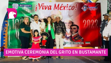  Emotiva ceremonia del día del grito en Bustamante