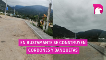  En Bustamante se construyen cordones y banquetas