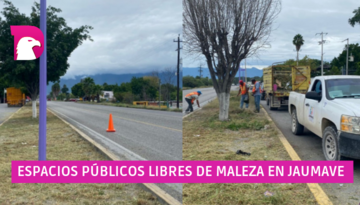  Espacios públicos limpios de maleza en Jaumave