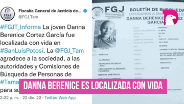  Encuentran a Danna Berenice con vida en SLP