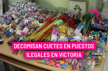  Decomisan cuetes en puestos ilegales en Victoria