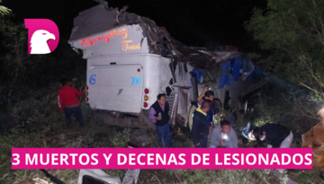  Oaxaca: Se accidenta autobús que regresaba de protesta de Salomón Jara