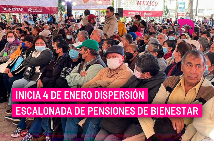  Inicia 4 de enero dispersión escalonada de pensiones de Bienestar
