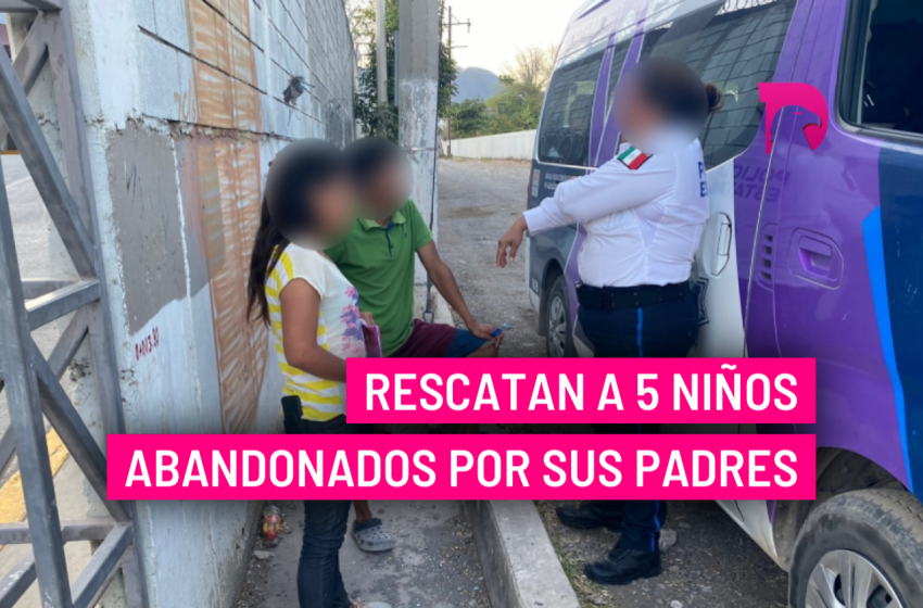  Rescatan a 5 niños abandonados por sus padres