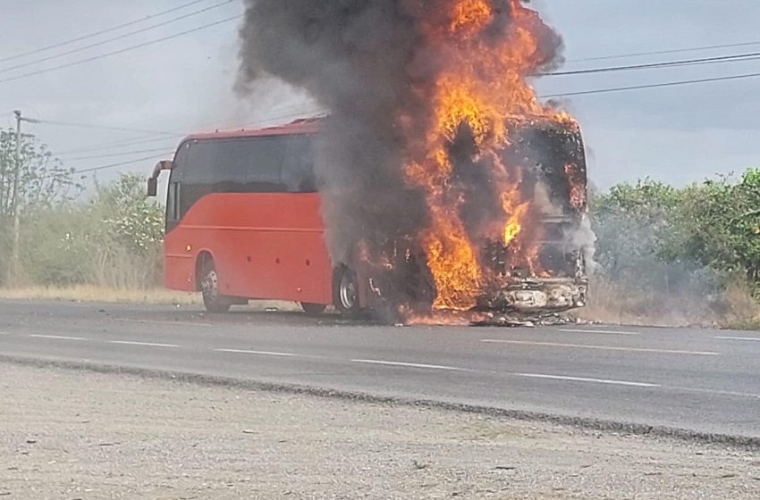  Autobús se incendia en Padilla; no hay heridos