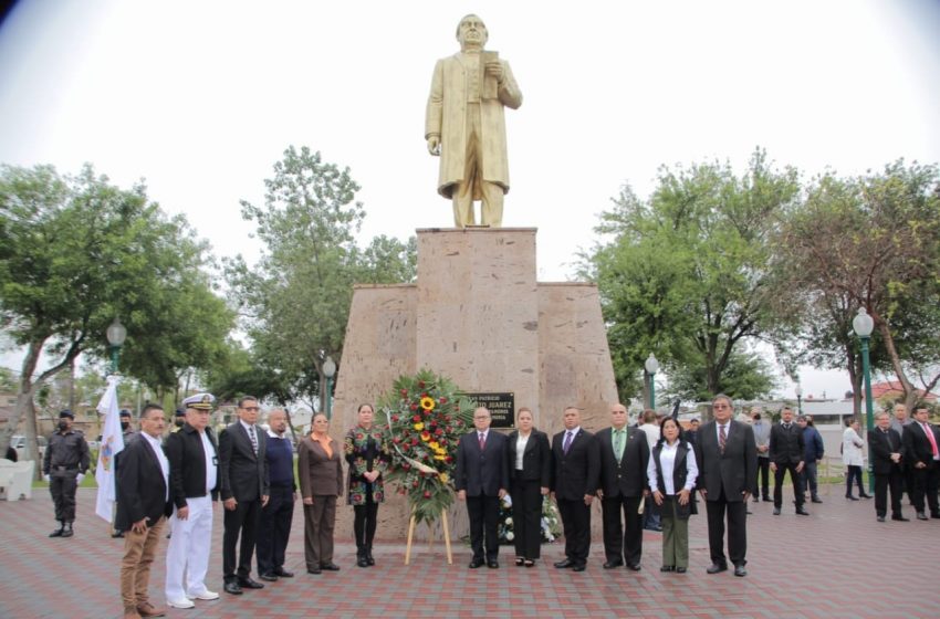  Antonio Leija Villarreal encabeza homenaje a Benito Juárez