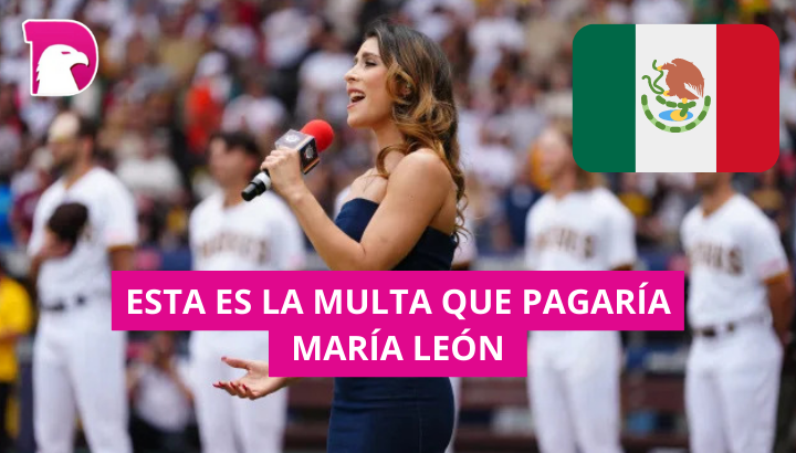  María León podría ser multada por equivocarse en el Himno Nacional.