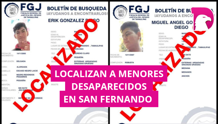  Localizan a menores desaparecidos en San Fernando