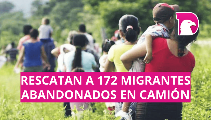  Rescatan a 172 migrantes abandonados dentro de un camión en Veracruz