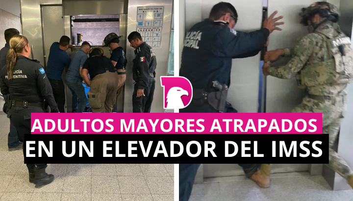  Adultos mayores se quedan atrapados en un elevador del IMSS