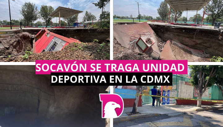  Socavón se traga unidad deportiva en la CDMX