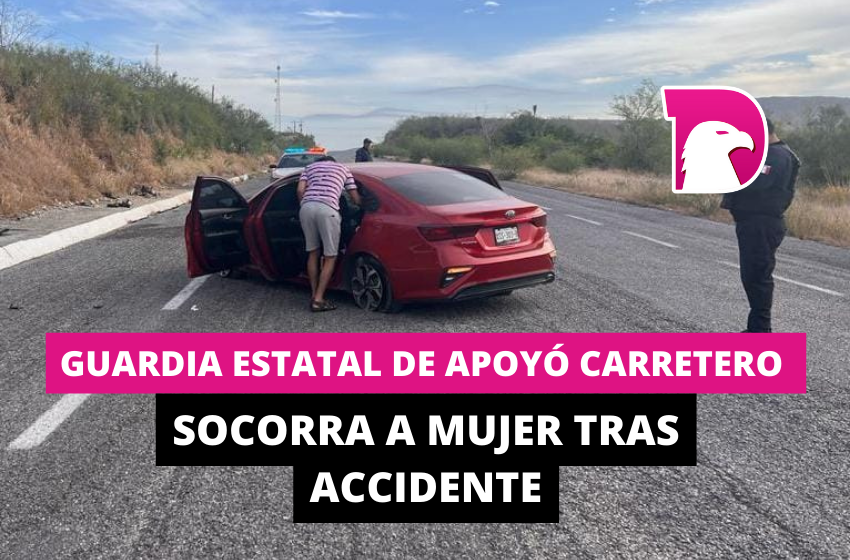  Guardia Estatal de Apoyo Carretero socorre a mujer tras accidente