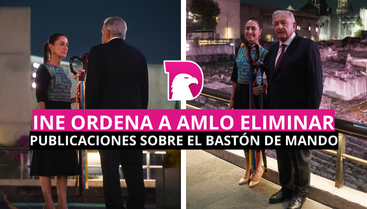  INE ordena a AMLO eliminar publicaciones sobre el bastón de mando