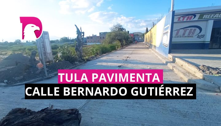  Gobierno de Tula pavimenta calle Bernardo Gutiérrez de Lara en el Jicote