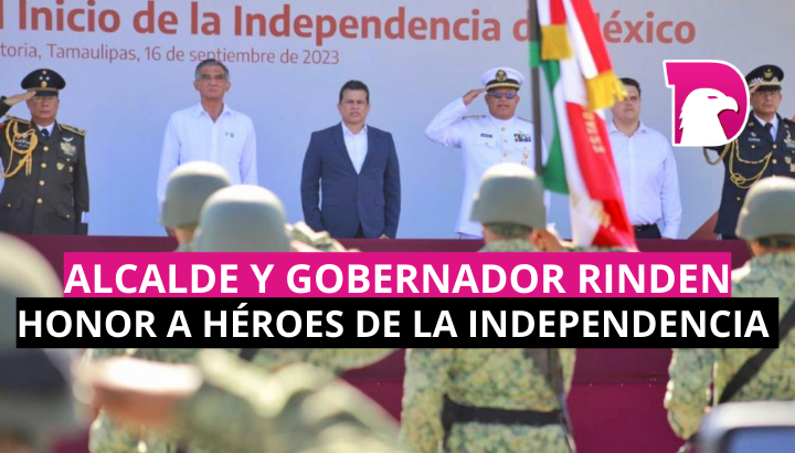  Rinde alcalde junto a gobernador honor a héroes de la Independencia