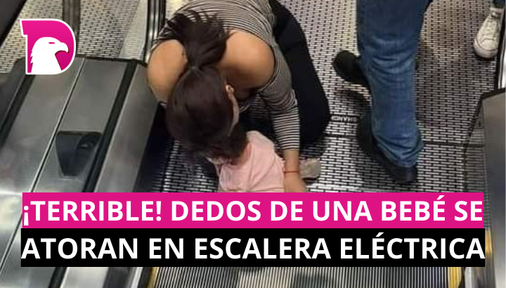  ¡Terrible! Dedos de una bebé se atoran en escalera eléctrica (vídeo)