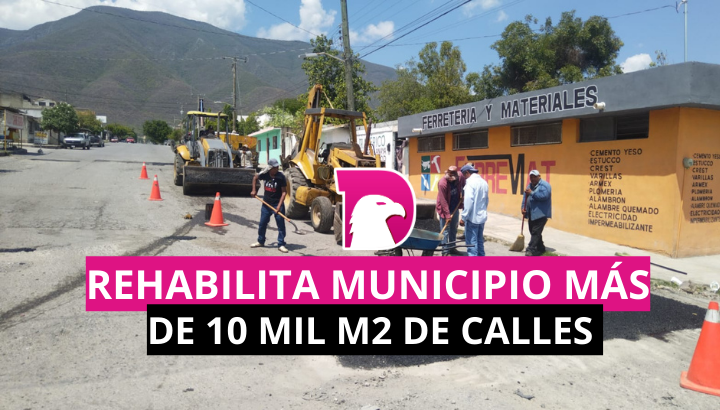  Rehabilita municipio más de 10 mil m2 de calles