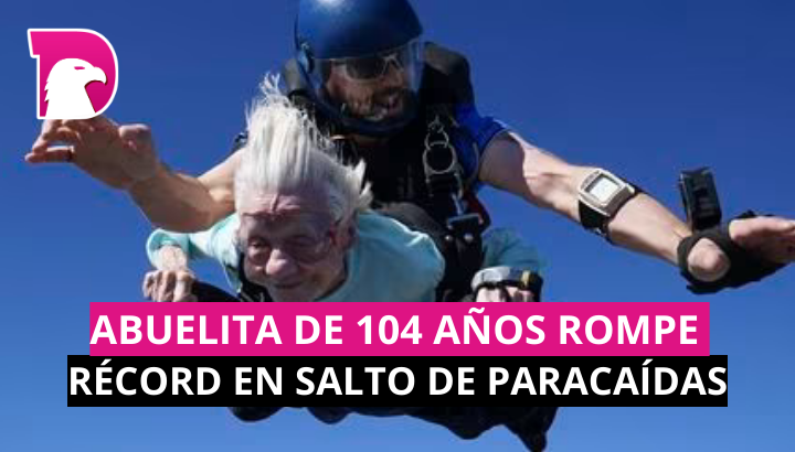  Abuelita de 104 años rompe récord en salto de paracaídas