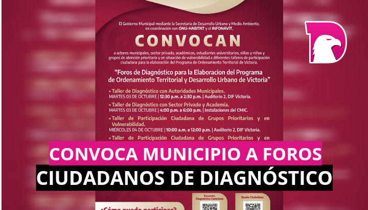  Convoca Municipio a Foros Ciudadanos de Diagnóstico.