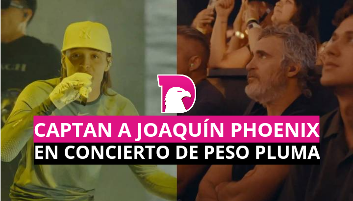  Captan a Joaquin Phoenix en concierto de Peso Pluma