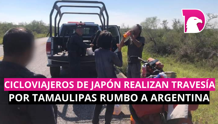  Cicloviajeros de Japón realizan travesía por Tamaulipas rumbo a Argentina