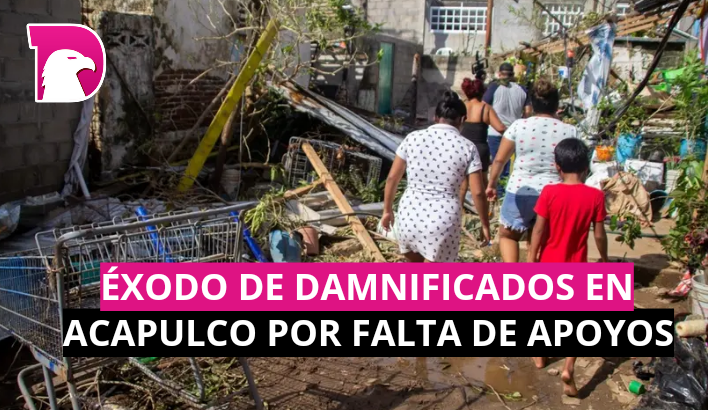  Éxodo de damnificados en Acapulco, por falta de apoyos