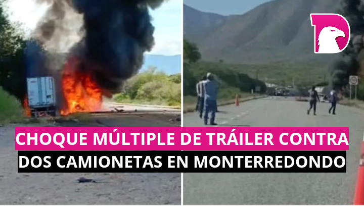  Choque múltiple de trailer contra dos camioneta en Monterredondo