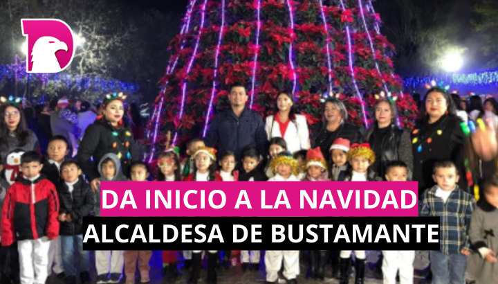  Da inicio a la Navidad la alcaldesa de Bustamante