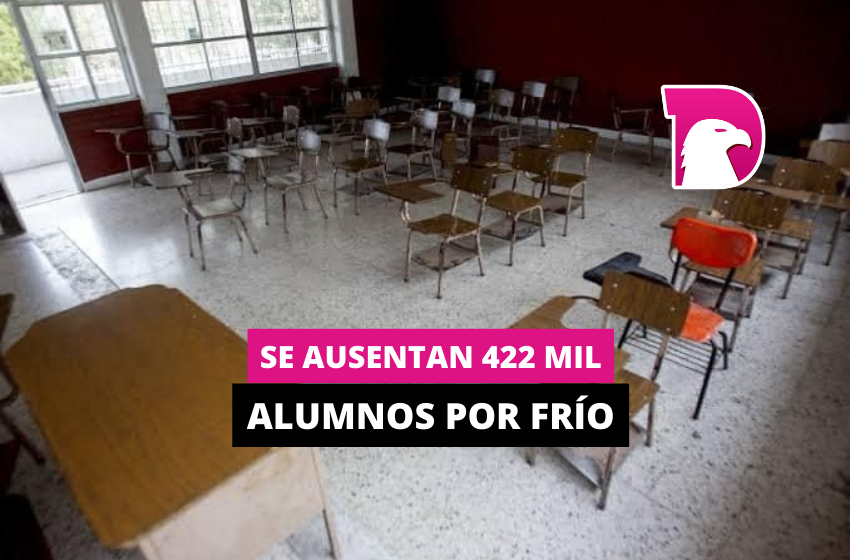  Se ausentan 422 mil alumnos por frío