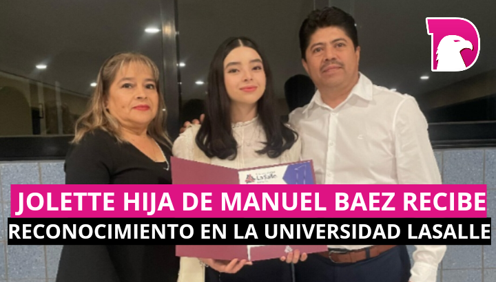  Jolette hija de Manuel  Báez recibe reconocimiento en la universidad Lasalle