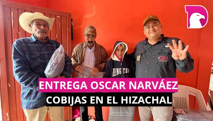  Entrega Óscar Narváez cobijas en el Huizachal