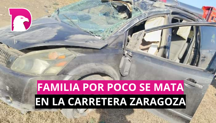  Familia por poco se mata en la carretera Zaragoza