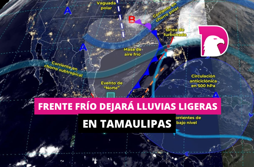  Frente frío dejará lluvias ligeras en Tamaulipas