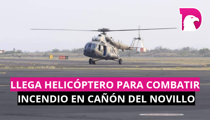  Llega helicóptero para combatir incendio en Cañón del Novillo