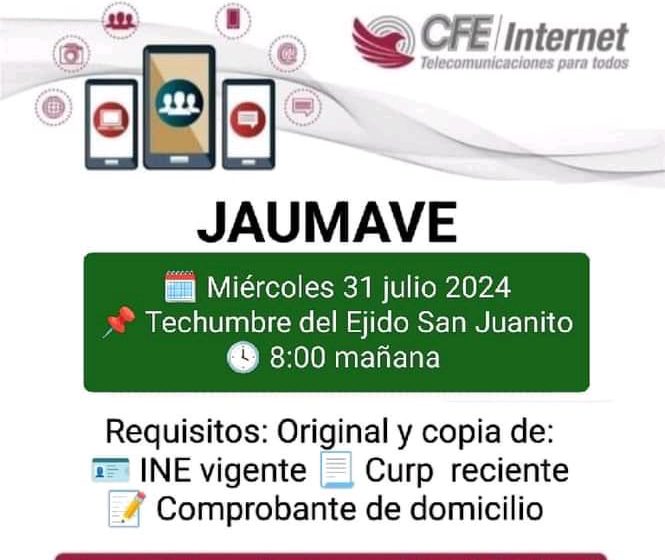  Llega internet del bienestar a Jaumave