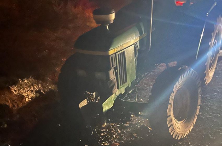  Choque en Emilio Vázquez Gómez, otra vez un tractor involucrado